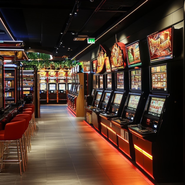 Arcade game development studio workspace